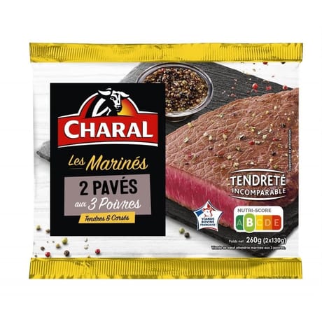 Pavés de boeuf mariné aux 3 poivres 2x130g Charal
