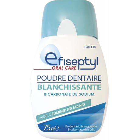 Efiseptyl oral care poudre dentaire blanchissante au bicarbonate de sodium 75g