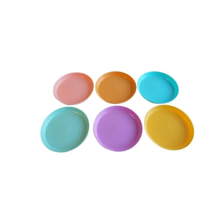 Assiettes reutilisables couleurs ass 18.5 cm x6