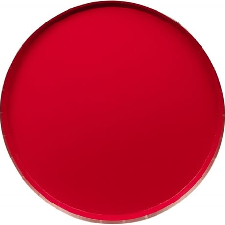 8 assiettes gamme air rouge satine bords or satine 23cm