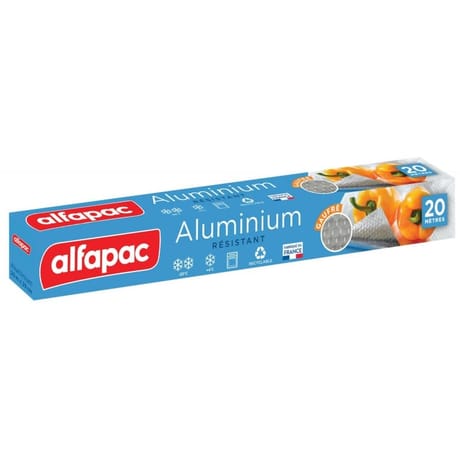 Alfapac papier aluminium gaufre 20m