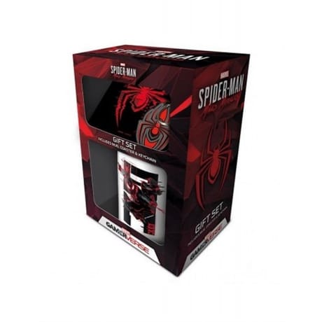 Coffret cadeau  marvel  spiderman miles morales : mug, dessous de verre et porteclés