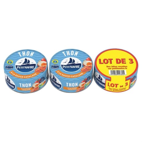 Petit navire thon à la sauce catalane 140g x 3