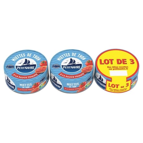 Petit navire miettes de thon à la sauce tomate 140g x 3