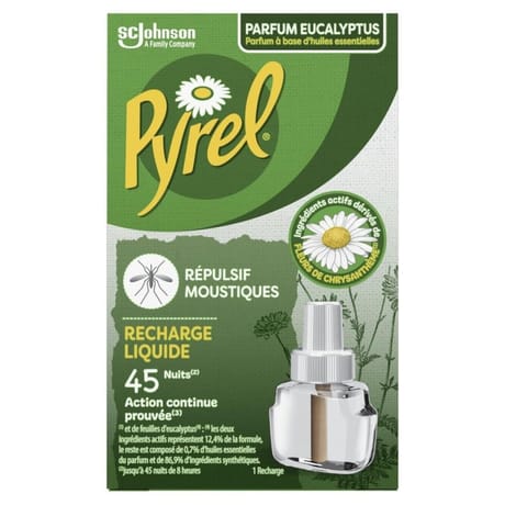 Pyrel recharge électrique liquide 45 nuits eucalyptus