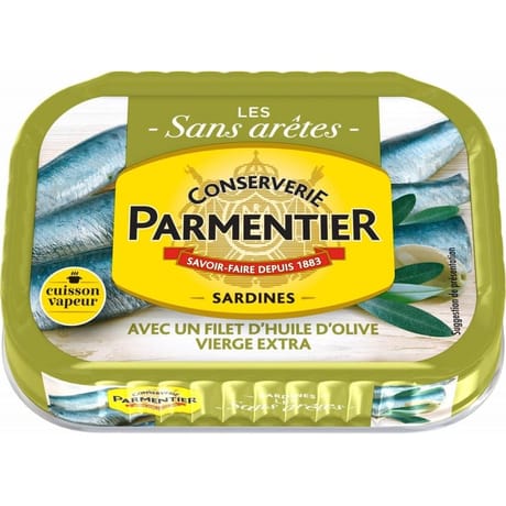 Parmentier sardines avec un filet d'huile d'olive vierge extra 135g