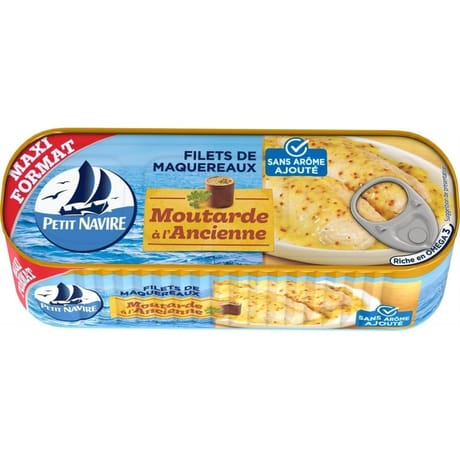 Petit Navire filet de maquereaux moutarde sans aromes ajoutés 225g