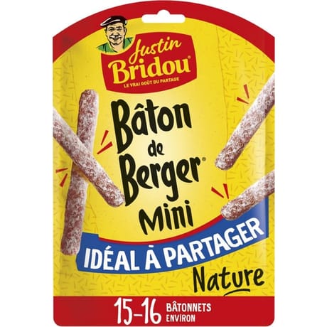 Justin bridou mini batôn de berger nature 160g pack refermable