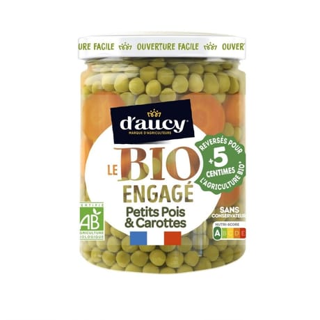 D'aucy petits pois & carottes bio 340G