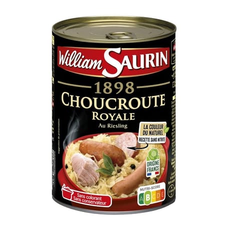 William saurin 1898 choucroute royale au riesling - plat cuisiné 400g