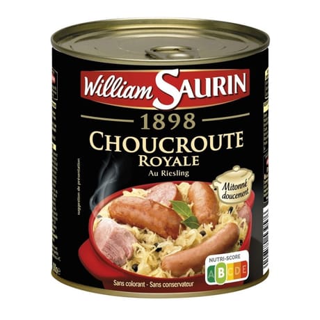 William saurin 1898 choucroute royale au riesling - plat cuisiné 800g