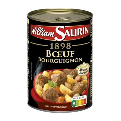 William Saurin 1898 boeuf bourguignon pommes de terre carottes fondantes - plat cuisiné 400g