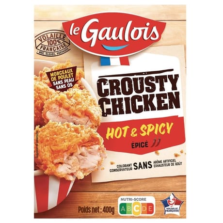 Le Gaulois crousty chicken hot & spicy étui 400g