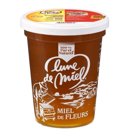 Lune de Miel miel de fleurs Pot plastique 1 Kg