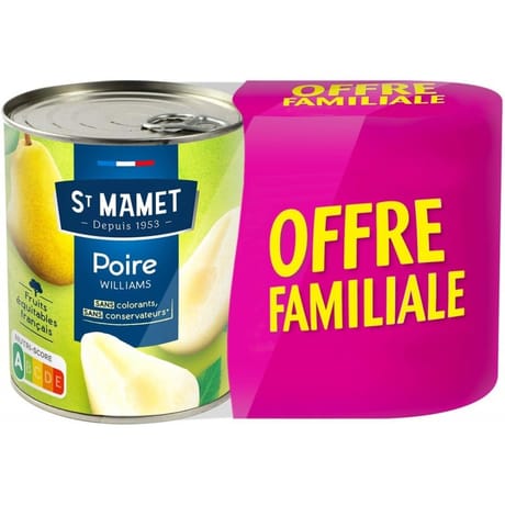 St mamet poires williams lot de 2 offre familiale 4/4x2-1700g