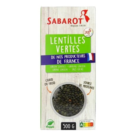 Sabarot lentille verte origine france 500g