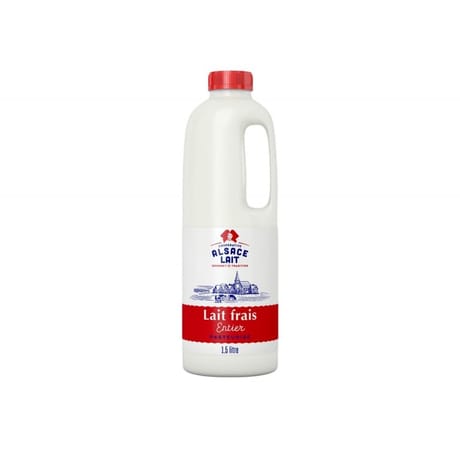 Alsace Lait lait pasteurisé origine Alsace entier 1.5l