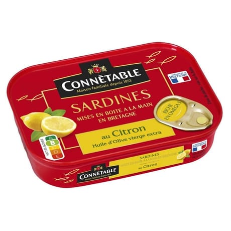 Connétable 1/5 sardines à l'huile d'olive vierge extra et au citron 135g