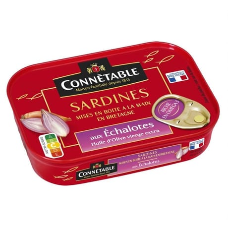 Connetable 1/5 sardines à l'huile d'olive et aux échalotes de bretagne 135G