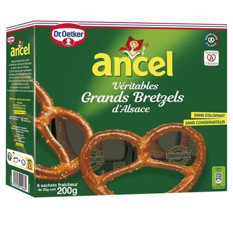 Ancel grands bretzels d'Alsace sachet individuel 200g