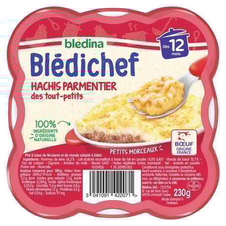 Bledina blédichef hachis parmentier des tout petits dès 12 mois 230g