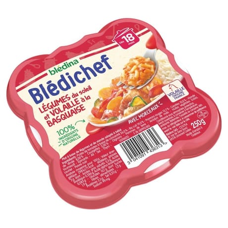 Blédina blédichef légumes du soleil et volaille à la basquaise dès 18mois 250g