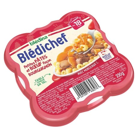 Bledina blédichef petites pâtes et boeuf façon bourguignon dès 18 mois 250g