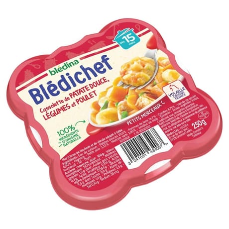 Bledina bledichef cassolette de patate douce légumes poulet dès 15 mois 250g