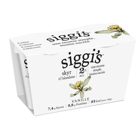 Siggi's yaourt skyr 2%mg vanille 2x140g