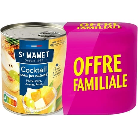 St Mamet cocktail de fruits offre familiale 4/4x2 -1700g