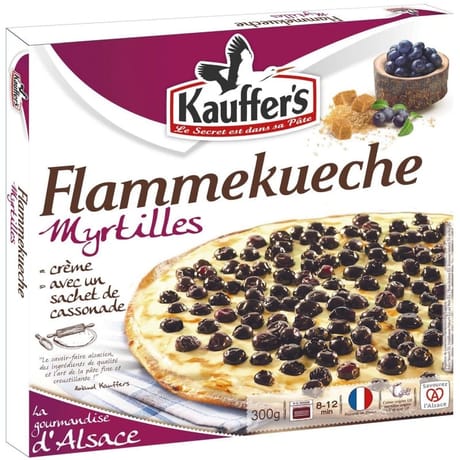 Kauffer's 1 flammekueche myrtilles, crème avec un sachet de cassonade 300g