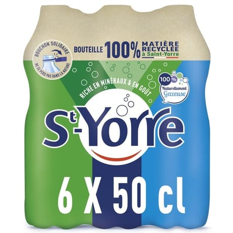 St Yorre eau minérale naturelle gazeuse 6x50cl