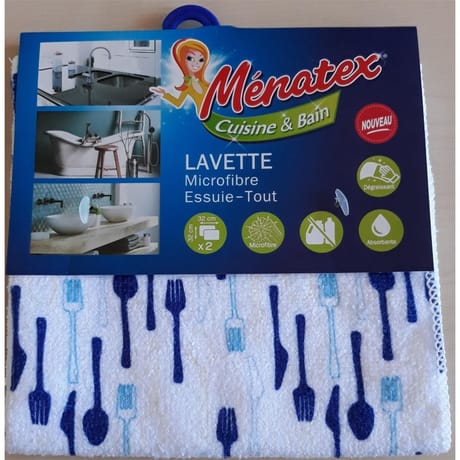 Lavettes microfibres imprimées x2 32x32