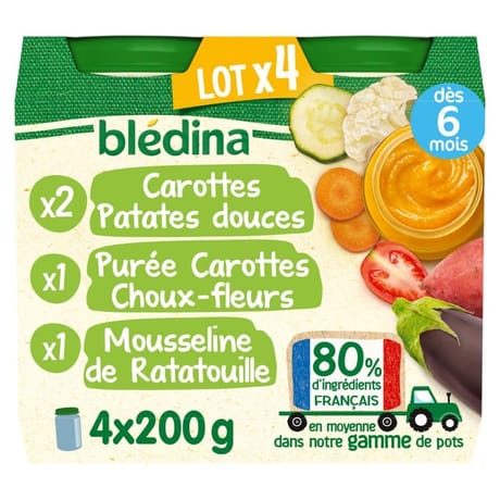 Bledina pots légumes patates douces 4x200g