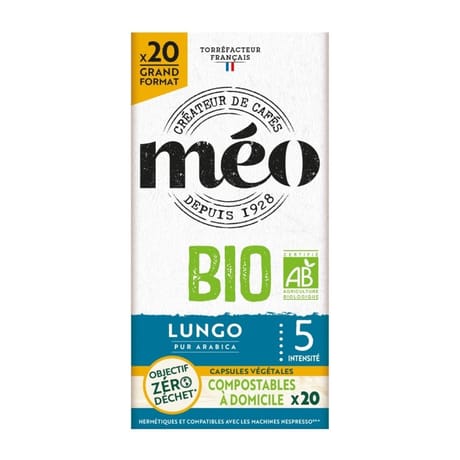 Méo capsules bio décafeiné home compost x20 106g