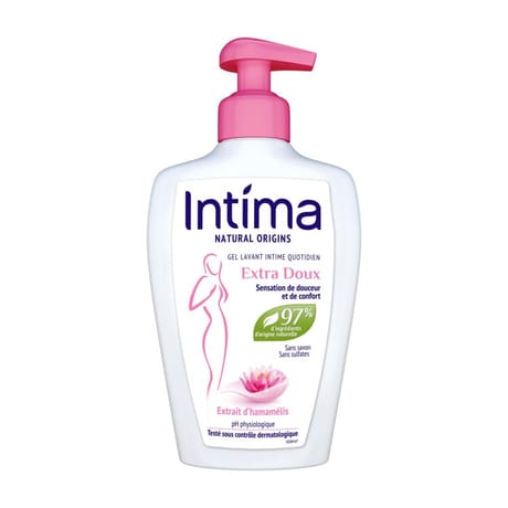 Intima natural origins gel lavant intime quotidien extra doux hamamélis 200ml
