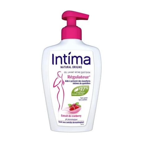 Intima natural origins gel lavant intime quotidien régulateur cranberry 200ml