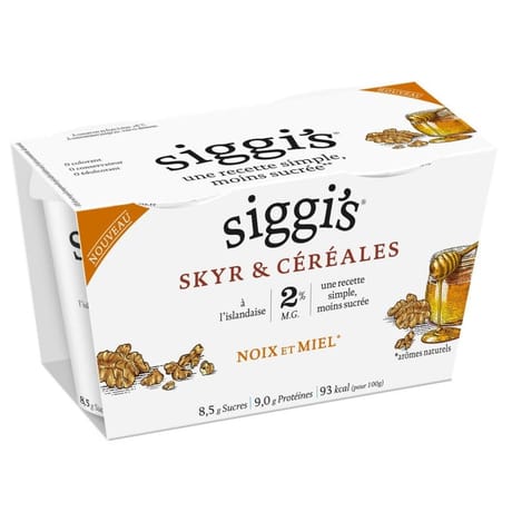Siggi's skyr miel et noix 2x140g