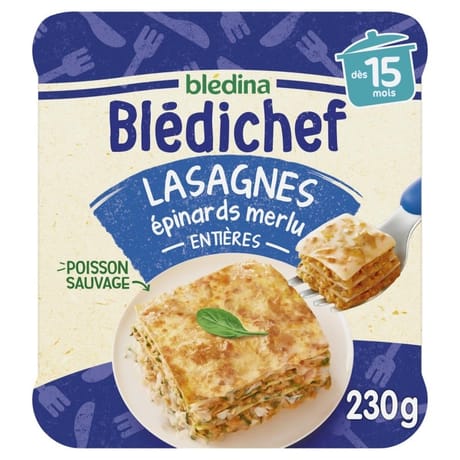 Bledichef lasagnes épinards et poissons blanc 230g