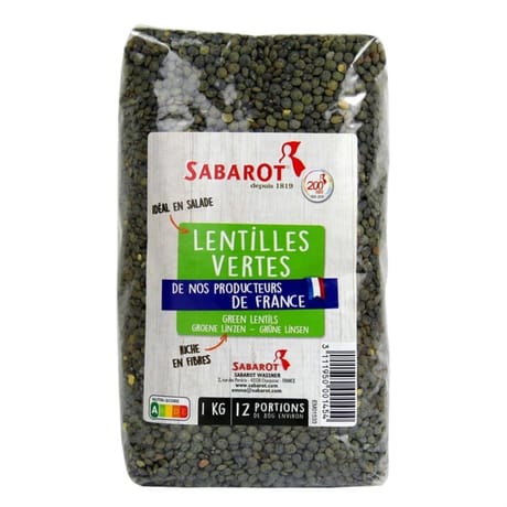 Sabarot cello lentilles vertes 1kg