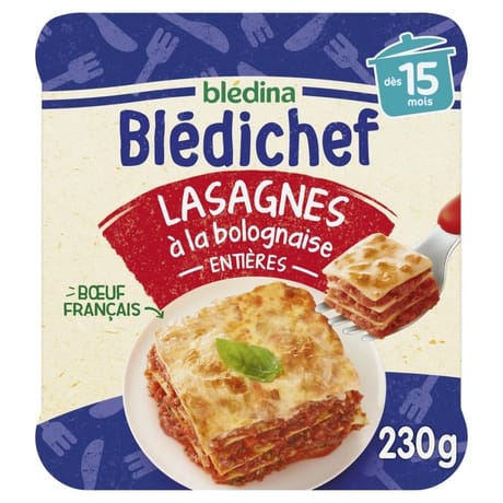 Bledina bledichef plat lasagne a la bolognaise 230g dès 15mois