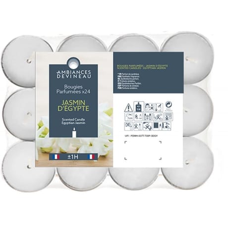 Set de 24 chauffe-plats jasmin d'egypte