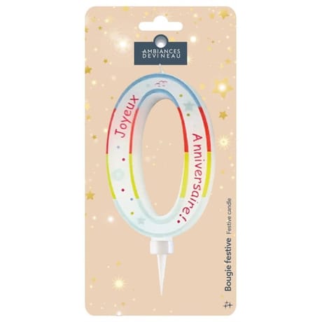 Bougie maxi chiffre n°0