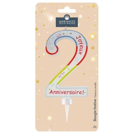 Bougie maxi chiffre n°2