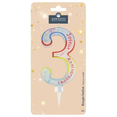Bougie maxi chiffre n°3