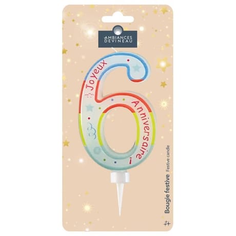 Bougie maxi chiffre n°6