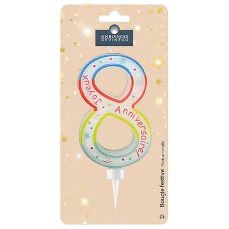 Bougie maxi chiffre n°8