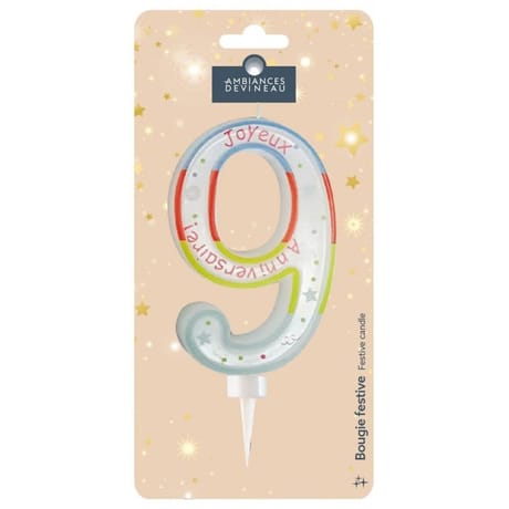 Bougie maxi chiffre n°9