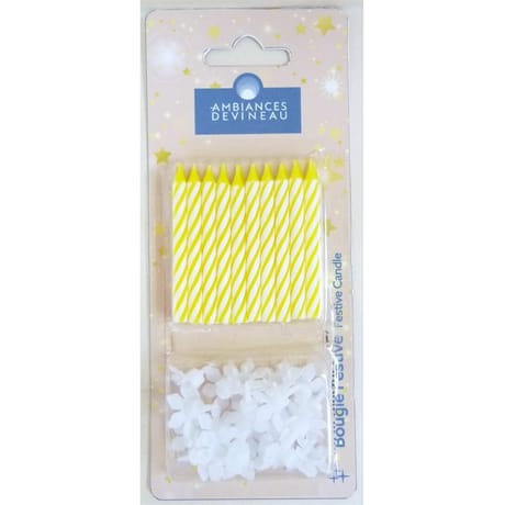 20 bougies et 20 bobèches Jaune