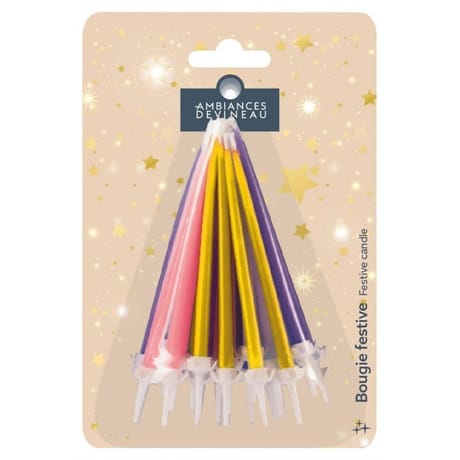 20 bougies mini-fleurs Rouge, Orange, Jaune, Blanc